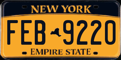 NY license plate FEB9220