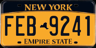 NY license plate FEB9241