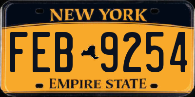 NY license plate FEB9254