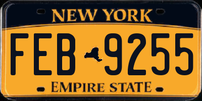 NY license plate FEB9255