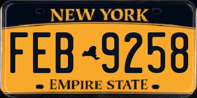 NY license plate FEB9258