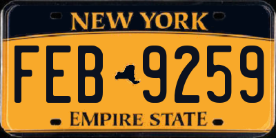 NY license plate FEB9259