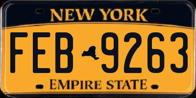 NY license plate FEB9263