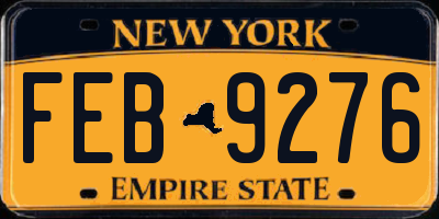NY license plate FEB9276