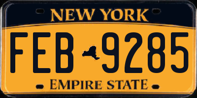 NY license plate FEB9285