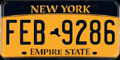 NY license plate FEB9286