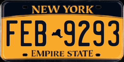 NY license plate FEB9293