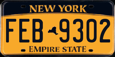 NY license plate FEB9302