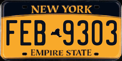 NY license plate FEB9303