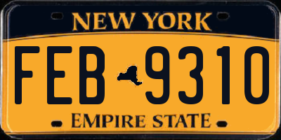 NY license plate FEB9310