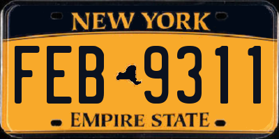 NY license plate FEB9311
