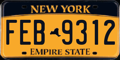 NY license plate FEB9312
