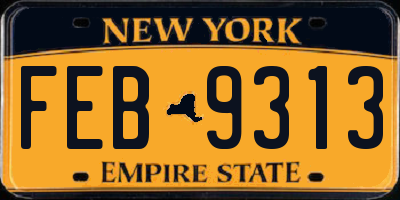 NY license plate FEB9313