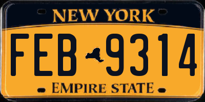 NY license plate FEB9314