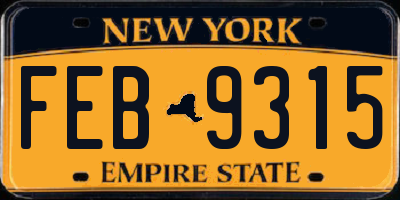 NY license plate FEB9315