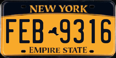 NY license plate FEB9316