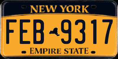 NY license plate FEB9317