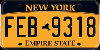NY license plate FEB9318