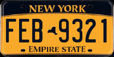 NY license plate FEB9321