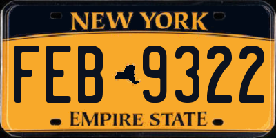 NY license plate FEB9322