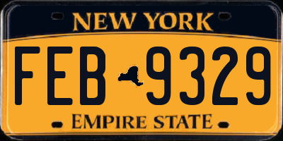 NY license plate FEB9329