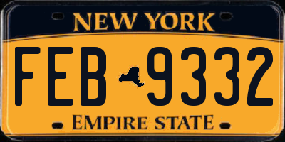 NY license plate FEB9332