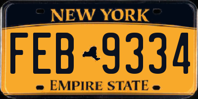 NY license plate FEB9334
