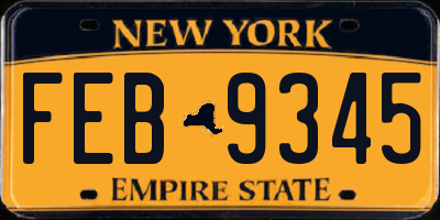 NY license plate FEB9345