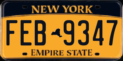 NY license plate FEB9347