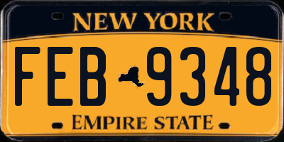NY license plate FEB9348