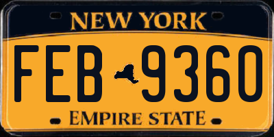 NY license plate FEB9360