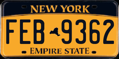 NY license plate FEB9362