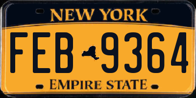 NY license plate FEB9364