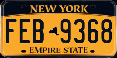 NY license plate FEB9368