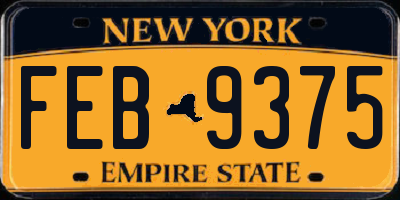 NY license plate FEB9375