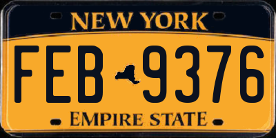 NY license plate FEB9376