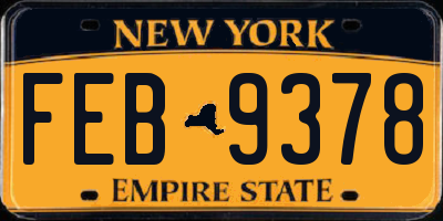 NY license plate FEB9378