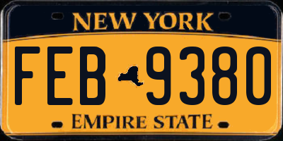 NY license plate FEB9380