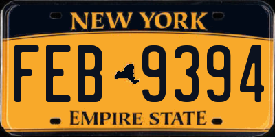 NY license plate FEB9394