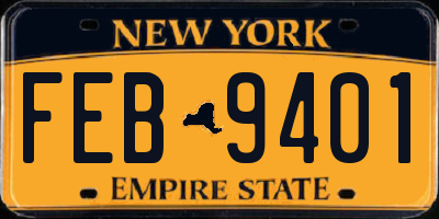 NY license plate FEB9401