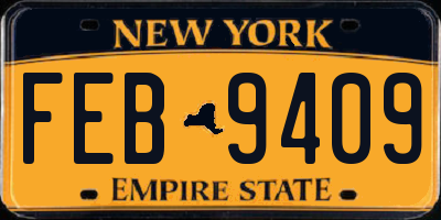 NY license plate FEB9409