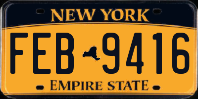 NY license plate FEB9416
