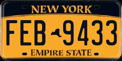 NY license plate FEB9433