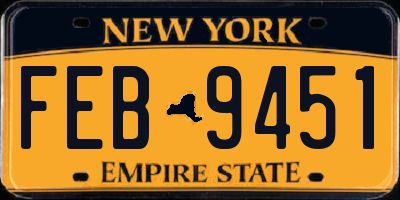 NY license plate FEB9451