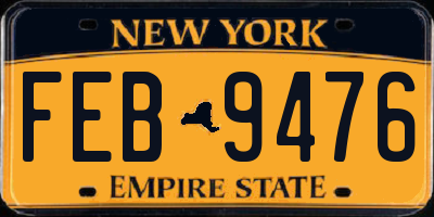 NY license plate FEB9476