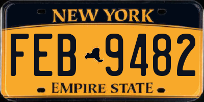 NY license plate FEB9482