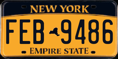 NY license plate FEB9486