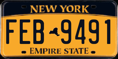 NY license plate FEB9491