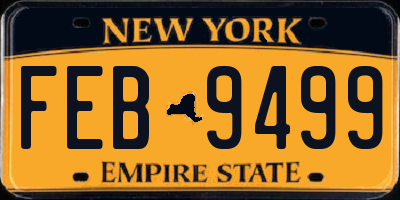 NY license plate FEB9499