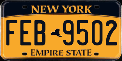 NY license plate FEB9502